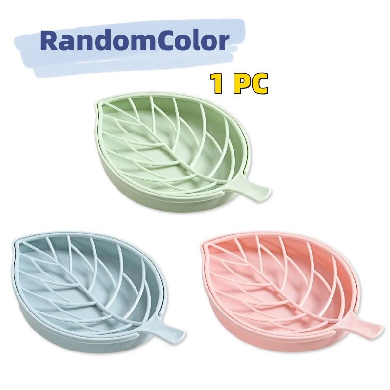 Bathroom Soap Dish Kit Leaf Shaped Soap Holder Drain Soap Box Bathroom Accessories Bathroom Supplies Tools and Measuring Scales