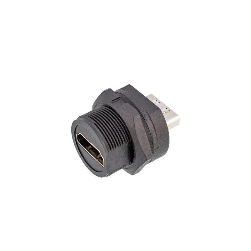 Industrial 0.3M 1M 2M Extension Cable Waterproof HDMI2.0 Connector HdmI-compatible Panel Socket 4K High-definition Data Adapter