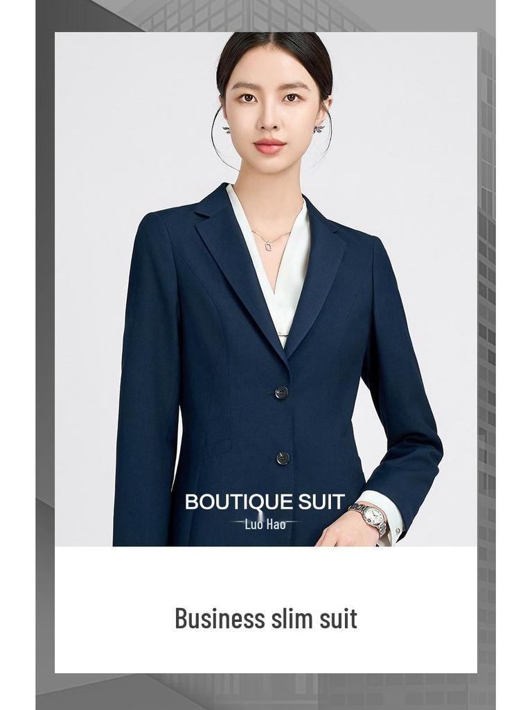 Navy Blue Women's Business Casual Suit Set for Professionals
