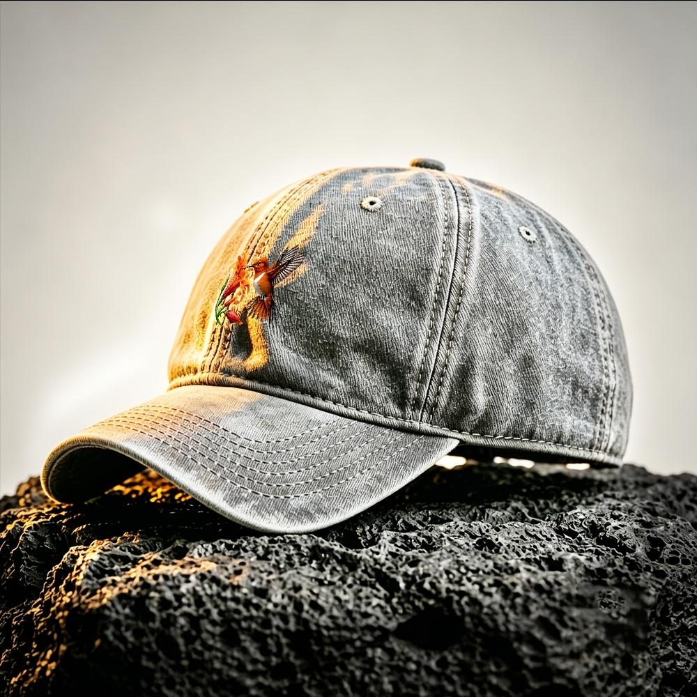 Orange Hummingbird Lily Pattern Adjustable Baseball Cap Unisex Outdoor Sports Hat