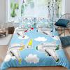 Flugzeug Bettbezug Set Himmel Wolke Polyester Bettdeckenbezug für Kinder Jugendliche Erwachsene Bettwäsche Set King Queen Größe mit Kissenbezug