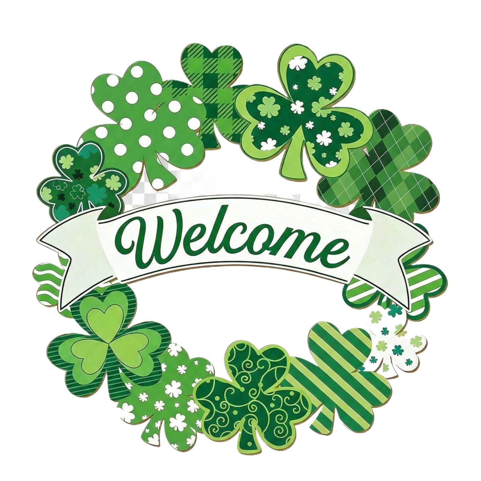 Складной венок-украшение на дверь ко Дню святого Патрика St Patricks Da One Size
