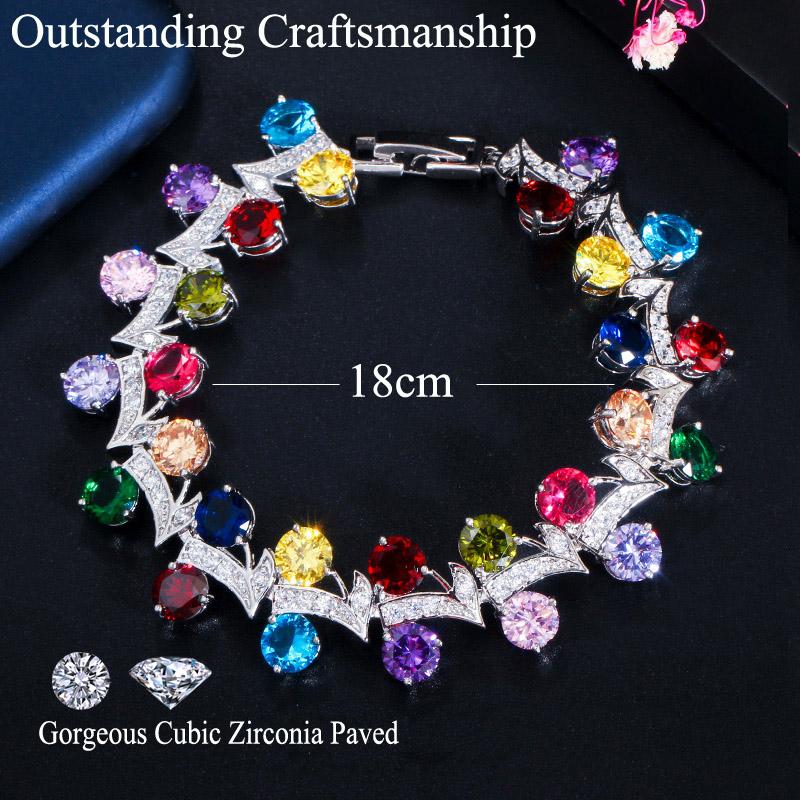 CMM 6 Colors Options Unique Multicolor Zircon Party Woman Tennis Bracelet Jewelry Gift