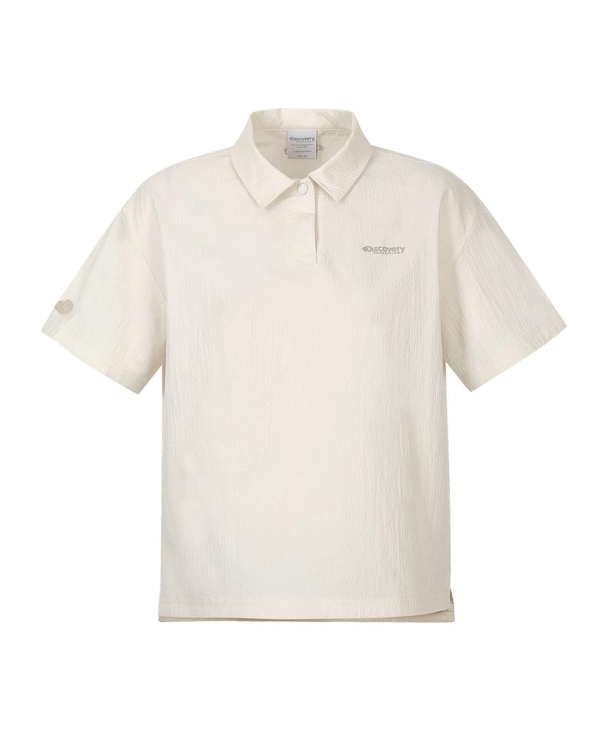 DISCOVERY EXPEDITION Women'S Seersucker Woven Polo Shirt (Ivory)