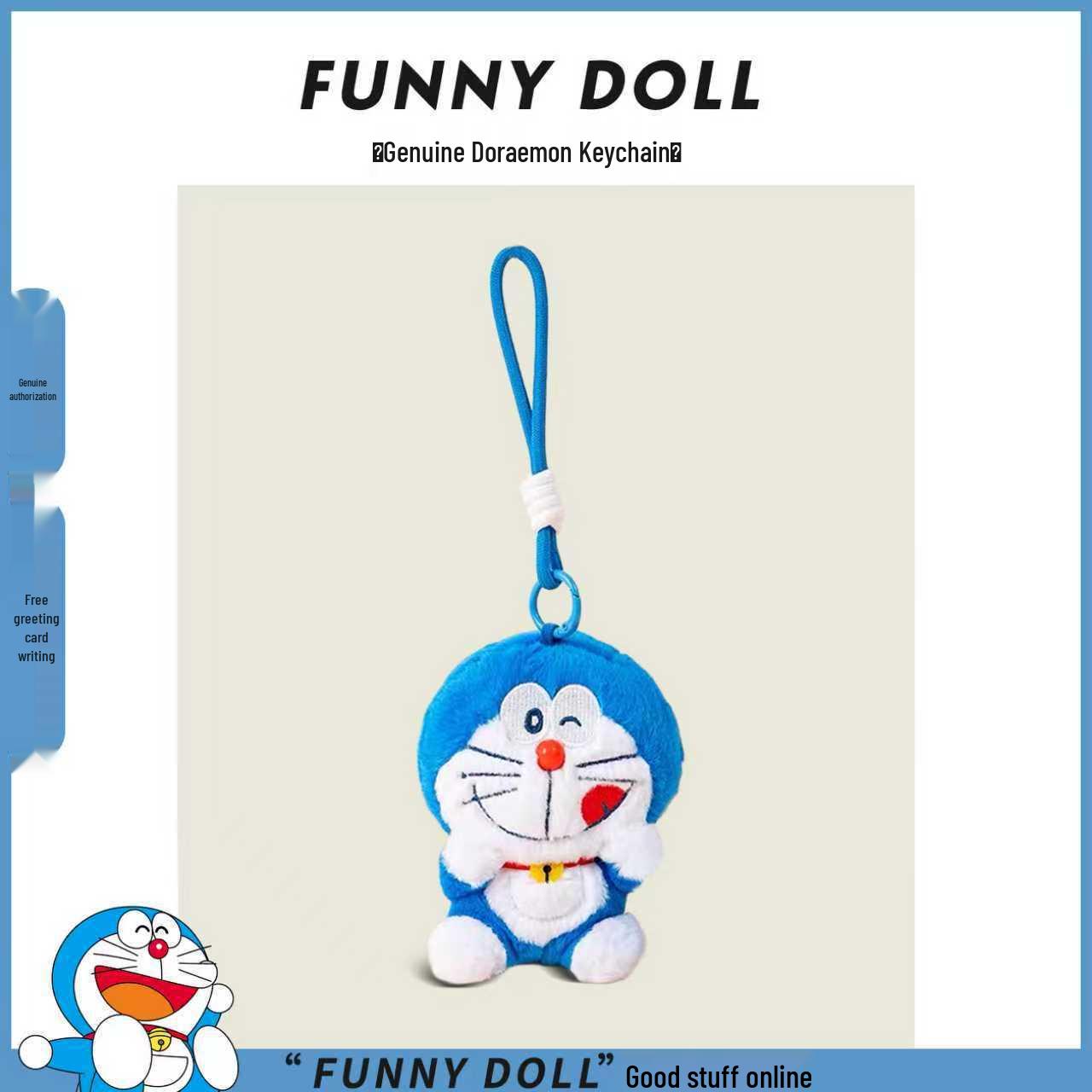 Genuine Doraemon Plush Keychain Ornament Doll Officially licensed with laser anti-counterfeiting