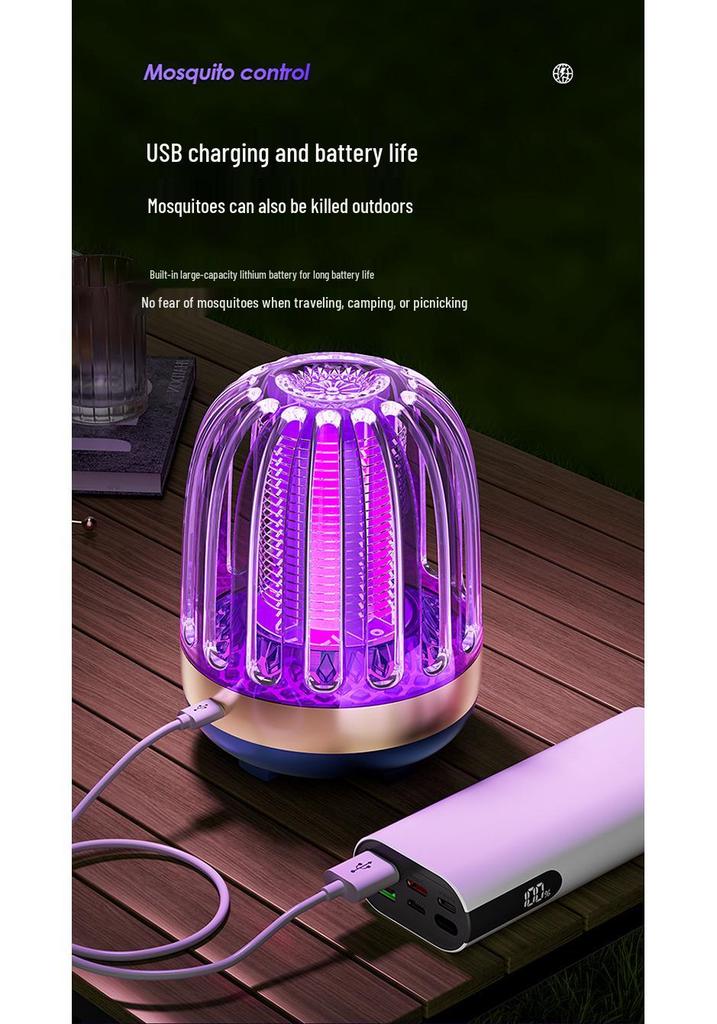 USB Rechargeable Crystal Mosquito Killer Lamp for Indoor & Outdoor Use
