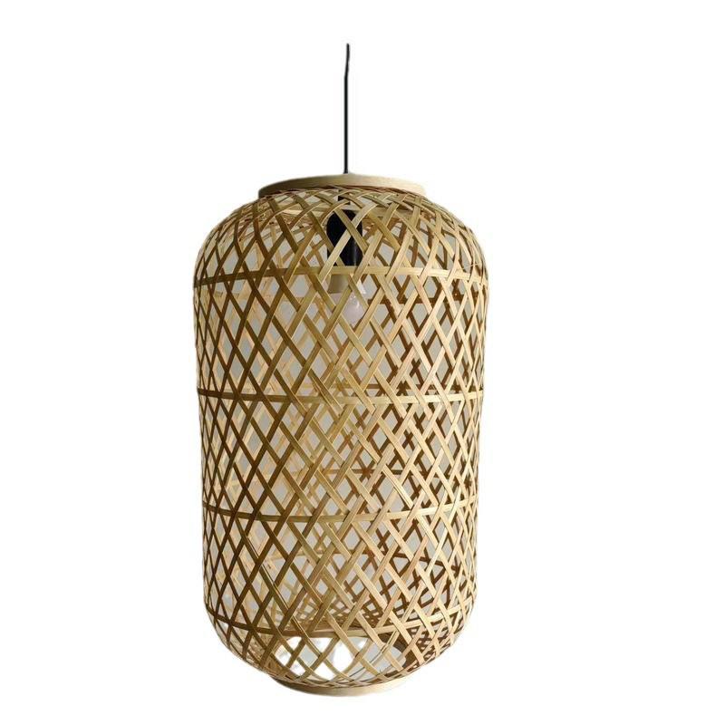 Bamboo Woven Retro Lantern - Handcrafted Cage Pendant Light for Chinese Teahouse, Restaurant, or Hotel Decor
