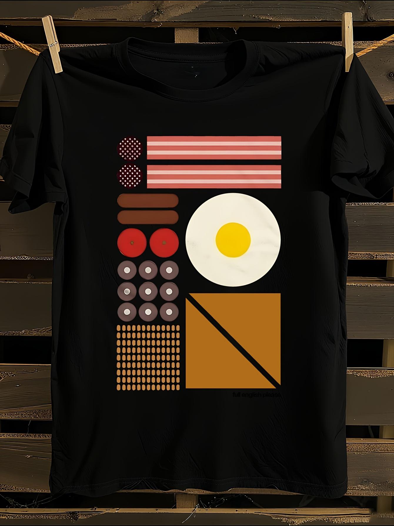 Funny Breakfast Food Print Tshirt L