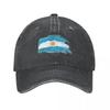 Șapcă de Baseball Retro cu Steagul Argentinei Stil Unisex Denim Uzat Șapcă de Soare Șepci pentru Activități în Aer Liber Pălărie
