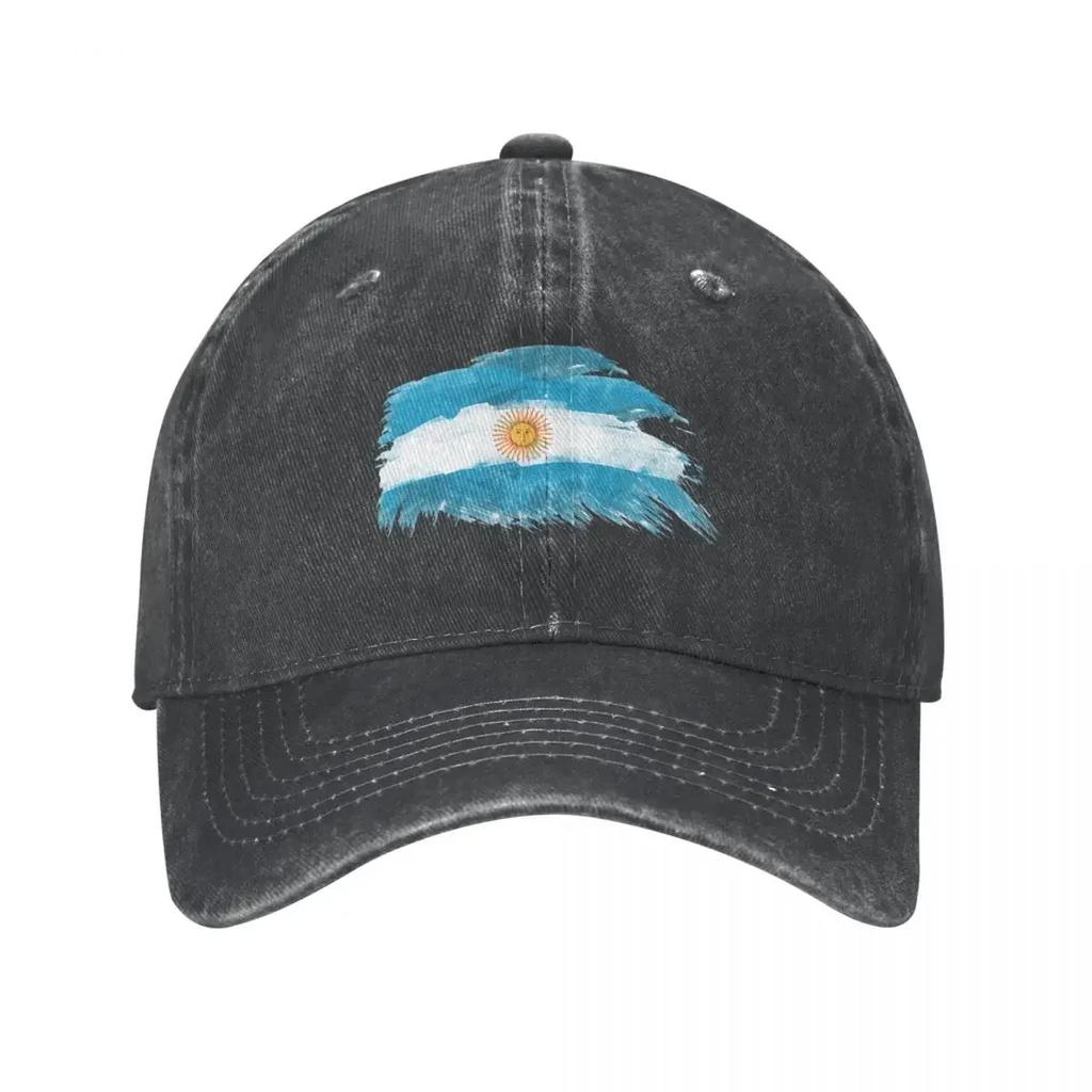 Retro Argentina Flag Baseball Cap Unisex Style Distressed Denim Sun Cap Outdoor Activities Caps Hat