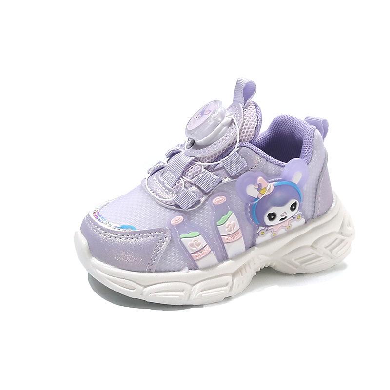 2025 Girls' Breathable Light-Up Sports Shoes: Soft Sole, Anti-Slip, Mesh Design for Spring/Autumn.