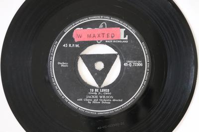 7inch Record JACKIE WILSON - To Be Loved 45Q72306 Coral 1958 UK Rock Used