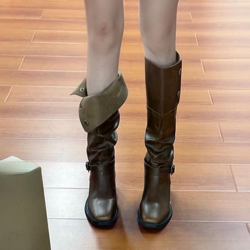 Niche Shoes, High Boots for Women, Thick-heeled, Retro, Knee-length Long Boots for Women