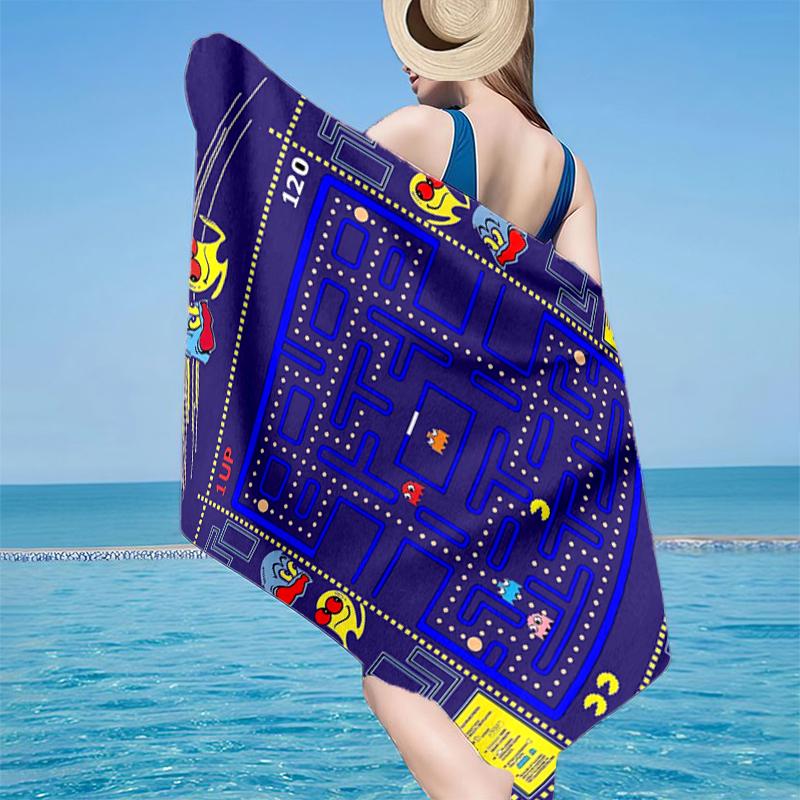 Pac game Adventure Beach Towel, Super Soft Microfiber, Gift for Her/Him, Birthday, for Pool, Beach, Travel, Home Decor Fan gifts