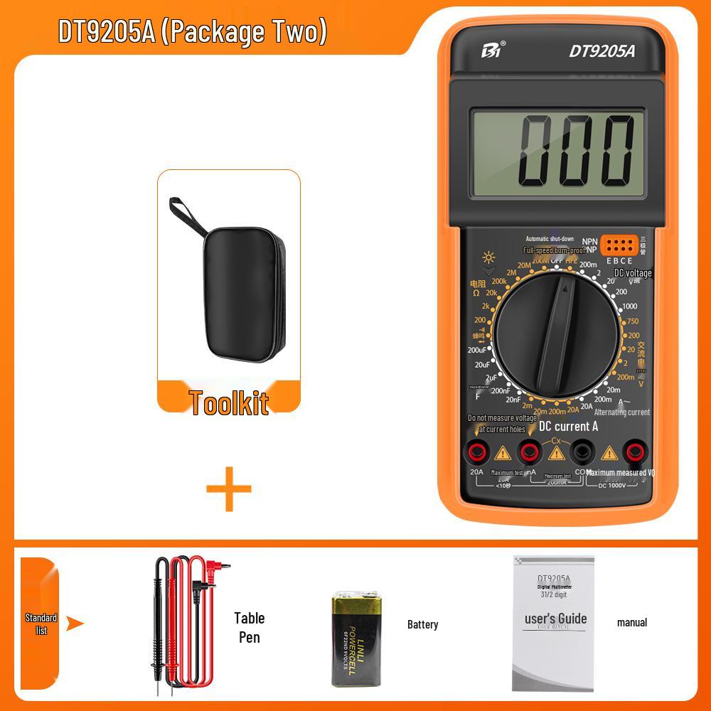 High Precision Anti-Burn Digital Multimeter Electrician's Model DT9205A/9205P-S9205PRO