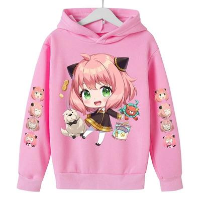 Anya Forger Cute Girls Hettegensere Tegneserie SPY X FAMILY Printed Kids Sweatshirt Hettegensere Barneklær Jenter Vår Høst Kåpe