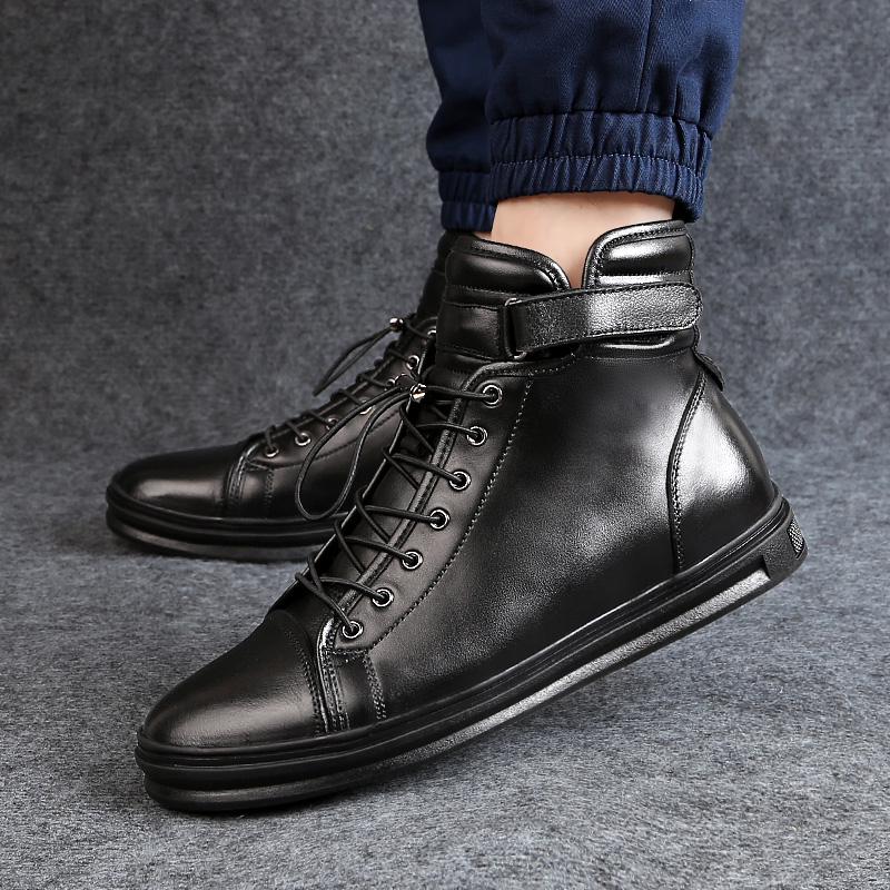Buty męskie na deskę z wysoką cholewką Jesienno-zimowe Modne wszechstronne style projektowe Impreza biurowa outdoor ciepłe Buty ze skóry naturalnej
