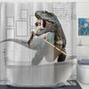 Funny Dog Dinosaur Waterproof Polyester Shower Curtain with Hooks For Bathtub Creativity Bathroom Screens Home Decor Wall Cloth