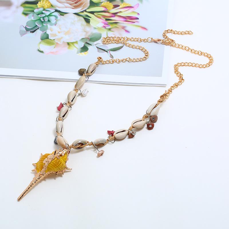 European Handmade Conch Shell Bohemian Beach Necklace