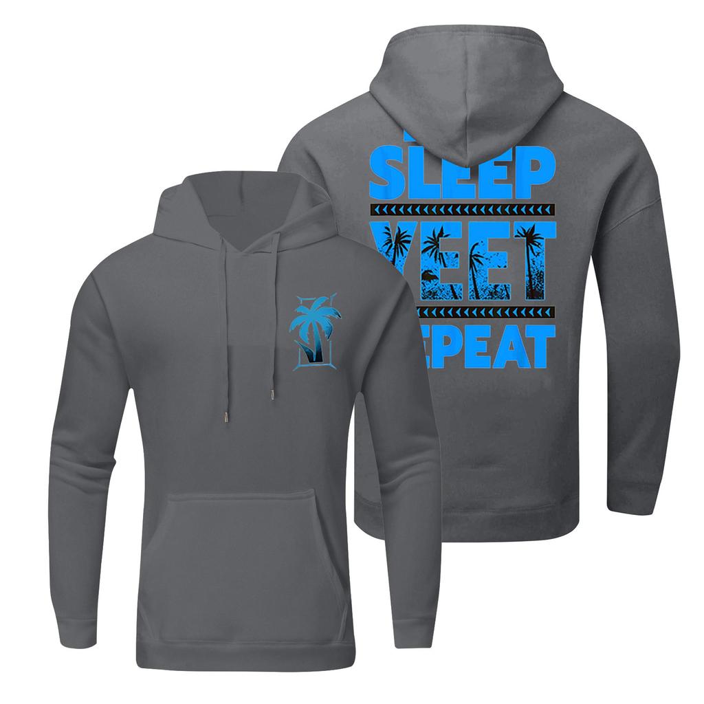 Wiosenna męska bluza z kapturem z nadrukiem, codzienna, luźna, opadające ramiona