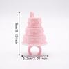 Elegant Birthday Cake Ring Bow Knot 3D Printing Ring Romantic Mini Candle Ring  Party