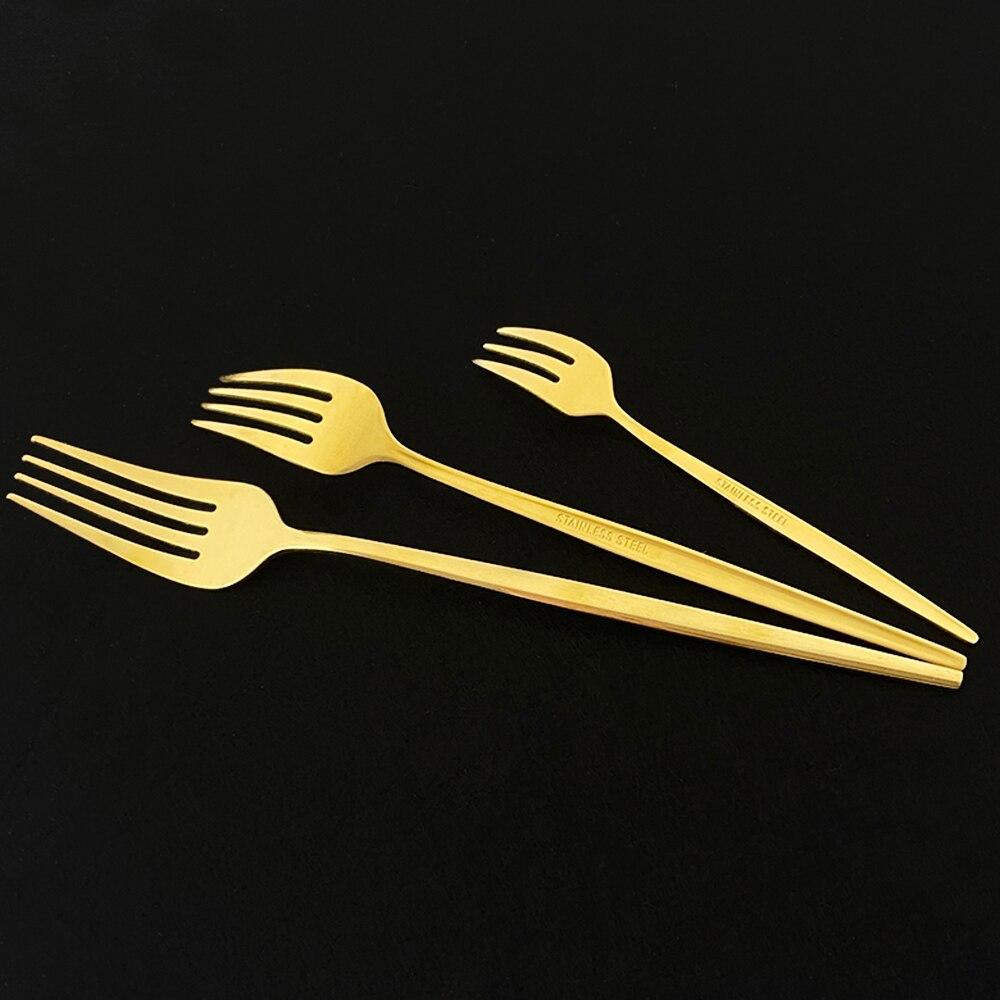 Gold Western Dinnerware Tableware Dessert Knife Fork Coffee Spoon Teaspoon Steel Cutlery Set Stainless Steel Home Dinner Set