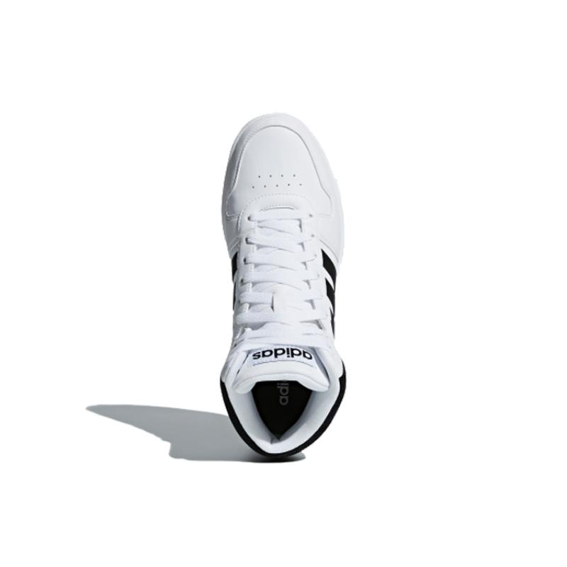Adidas Hoops 2.0 Mid White Black Sneakers BB7208