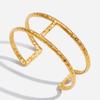 Design sense Classic style 18K gold, hammer pattern double-layer opening versatile bracelet jewelry
