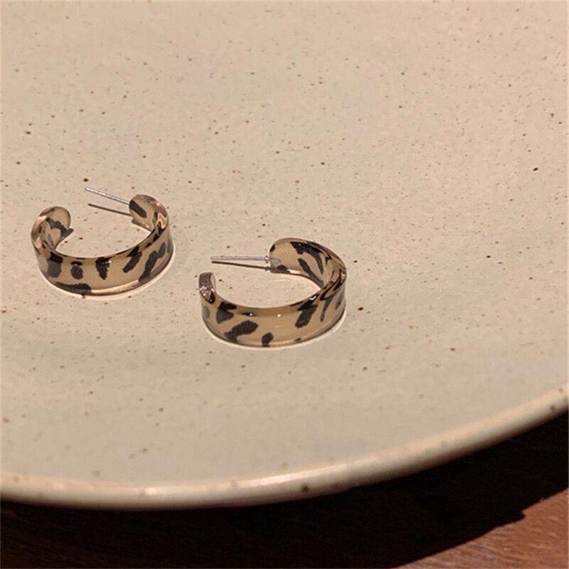 S925 Silver Leopard Print Earrings - Trendy Korean Style for Autumn/Winter