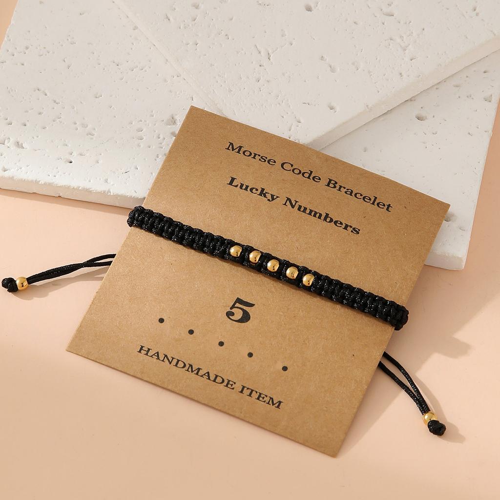 Handwoven Morse Code Number Flat Knot Bracelet Unisex Fashion Accessory