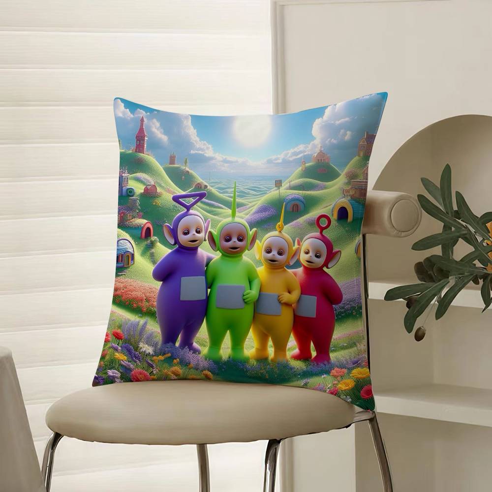 Childrens Cute Companionship Teletubbies-A Pillow Case Comfort Sofa Bed Silky Elegant Invisible Zipper Decorative Cushion Cover