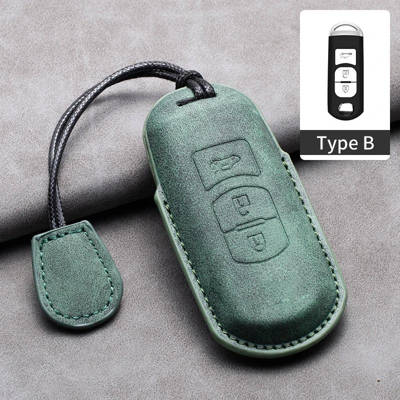 2/3 Buttons Leather Car Key Case Cover for Mazda 2 3 5 6 GH GJ Axela Atenza CX-5 CX5 CX-3 CX-7 CX8 CX-9 2016 2017 2018 CX 2020