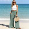 Women's Wide-leg Pants With Pockets, Comfortable Dress Pants, Women's High-waisted Business Casual Pants