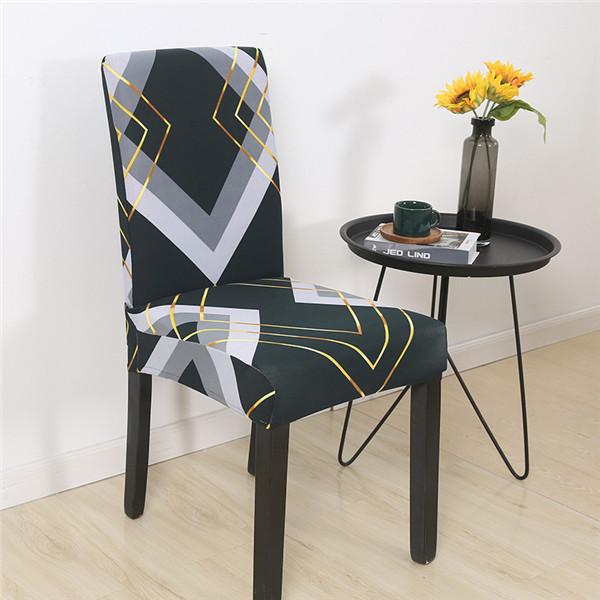 Spandex Chair Covers Elastic Geometric Dining Chair Slipcover Case Stretch Seat Cover For Wedding El Banquet Dining Room