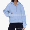 Popular European and American autumn and winter new hooded zipper thickened sweater top women