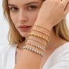 Classic AAA Zircon Tennis Bracelet for Women, Stainless Steel Oval Beads Chain Bracelets, Waterproof Fashion Jewelry Daily Party