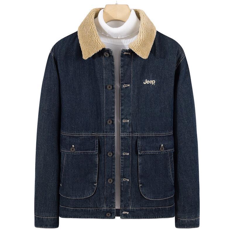 JEEP Men s Faux Shearling Lined Denim Jacket XL