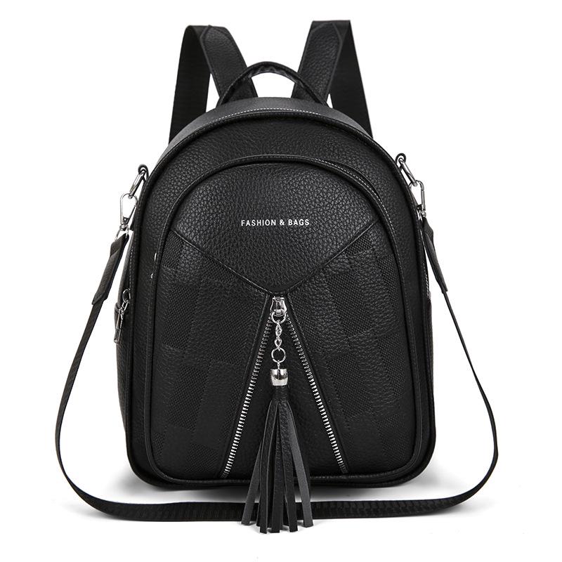 

Women s Versatile Multi-Zipper Casual Backpack for Work Commute 30x10x24 чорний