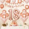 28pcs 18 21 30 40 50 60 70th Rose Gold Happy Birthday Balloon Set Banner Balloon Adults Birthday Party Decoration Birthday Party