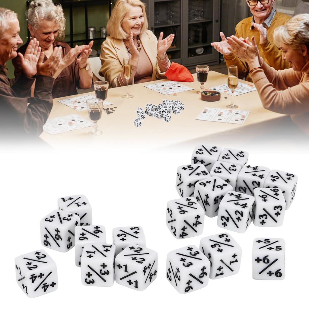 20pcs Dice Set Puzzle Fun 6 Sided Number Acrylic Dice for Gaming Preschool Education