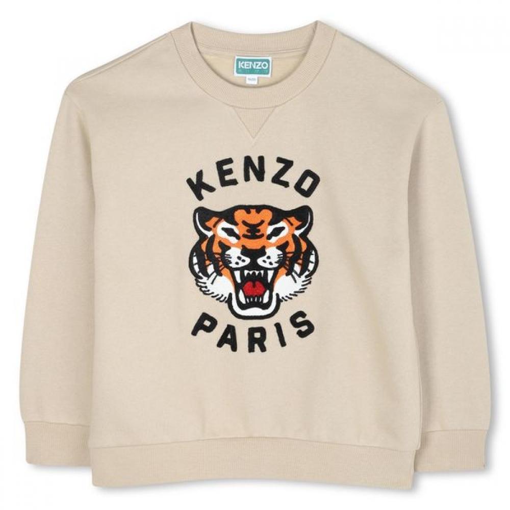 Kenzo Kids Lucky Tiger Sweatshirt  25fw Z256afwt11 beige/12Age_152CM