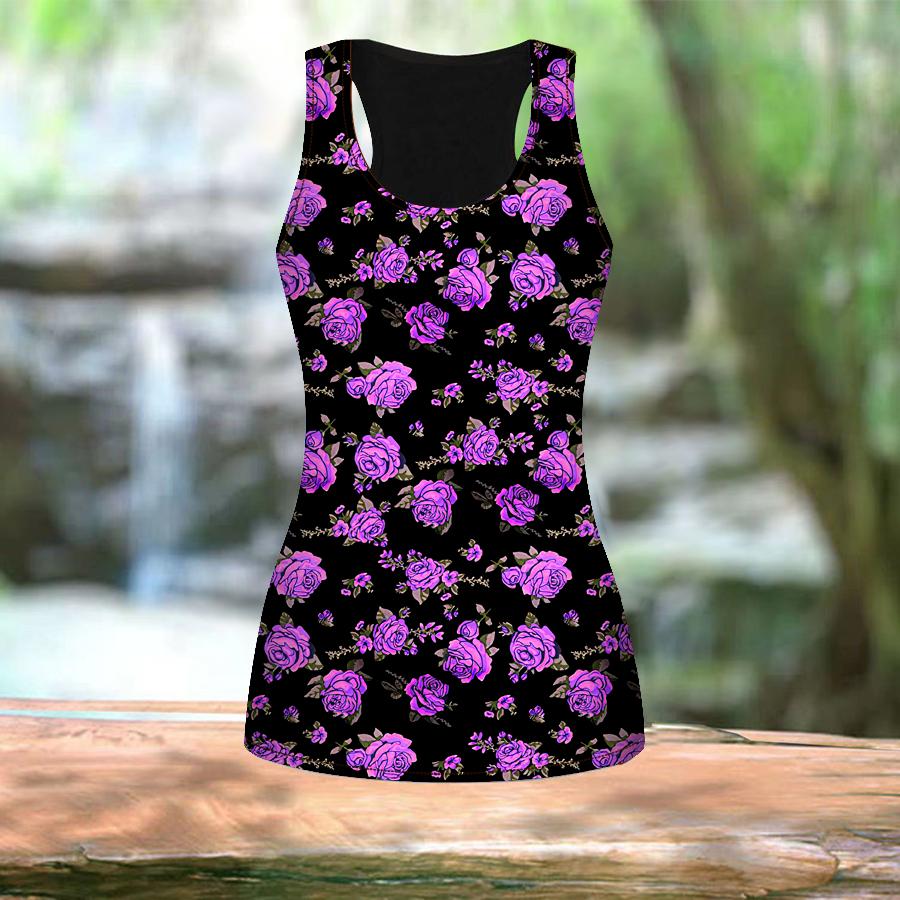 Stampa Peonia Arancione 3D Magliette Sportive Estive Stampate da Donna per Allenamento Yoga Palestra Taglie Forti Canotte