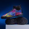 Football Shoes High Top 2 New Fly-woven Breathable Boys' Sneakers Camouflage Broken Nails Children's Football Shoes
