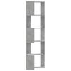 Corner Bookshelf 5 Shelves Concrete Grey 50 X 50 X 179 Cm Engineered Wood