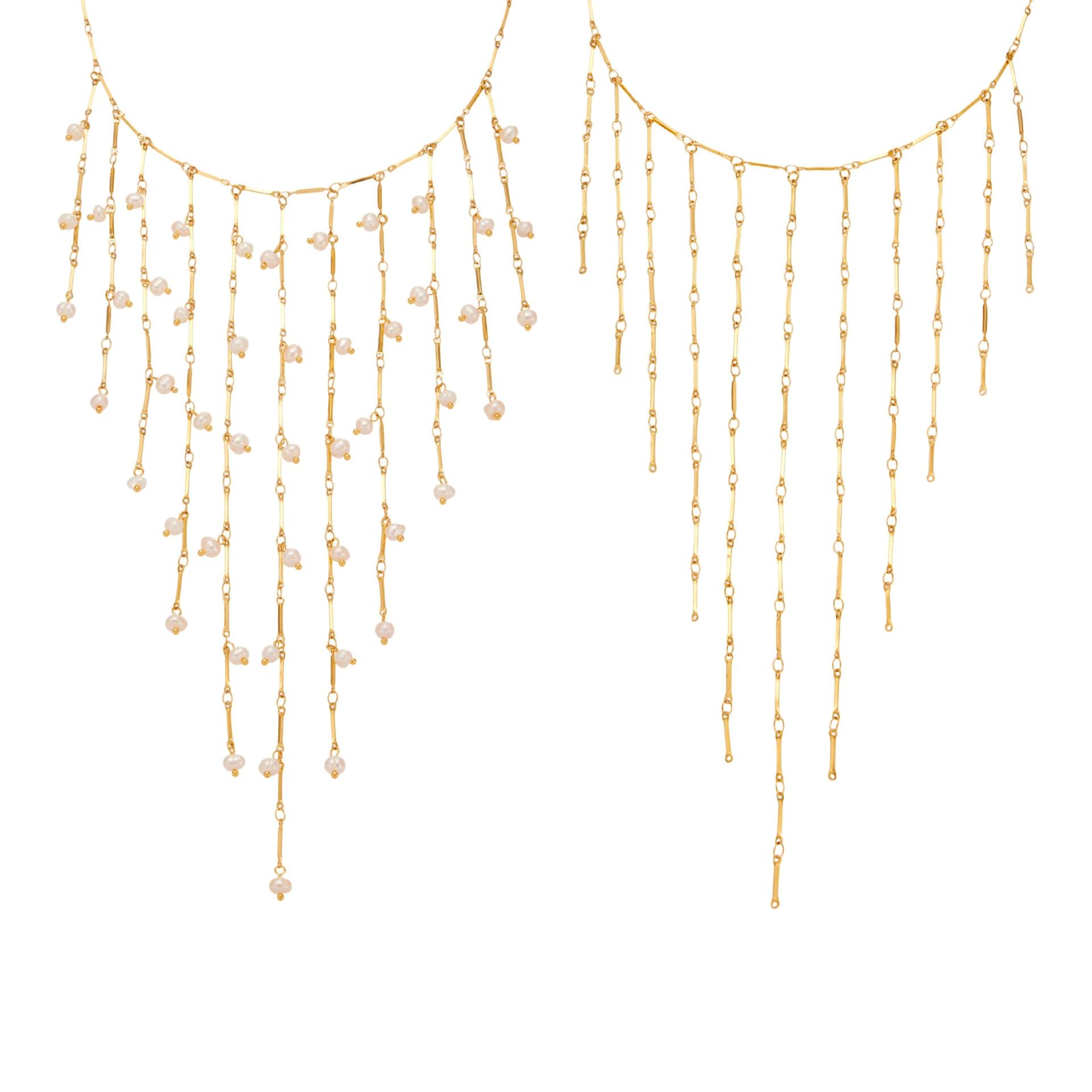 Collar de perlas de agua dulce con borlas estilo palacio elegante y duradero