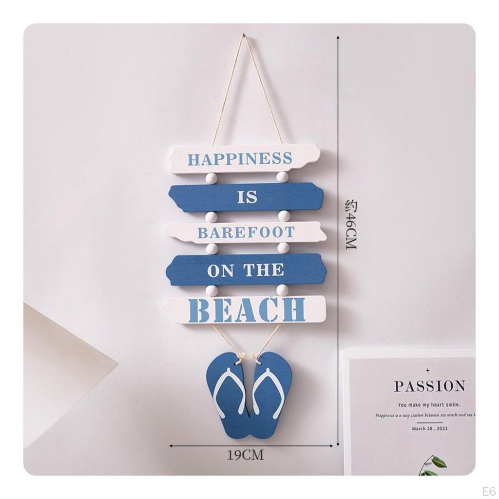 Nautical Welcome Sign Mediterranean Door Hanger Coastal Wall Decor for Restaurant, Cafe, Washroom