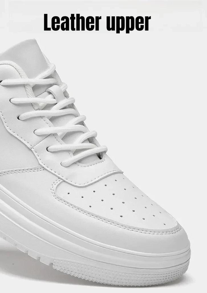 Pdep New Height Increasing Shoes For Men 10cm Invisible Elevator Sneakers White Leathe Sport Zapatillas De Hombre Big Size 46