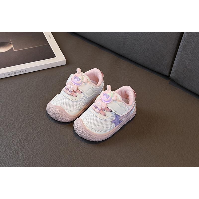 Baby Toddler Shoes Spring New Mesh Breathable Boys and Girls Baby Soft-soled Sports Shoes Korean Version Children's Single Shoes Light Up