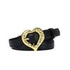 New First-Layer Cowhide Women'S Belt Women'S Genuine Leather Personalized Trend Heart-Shaped Pin Buckle Niche Fashion Decorative Thin Belt