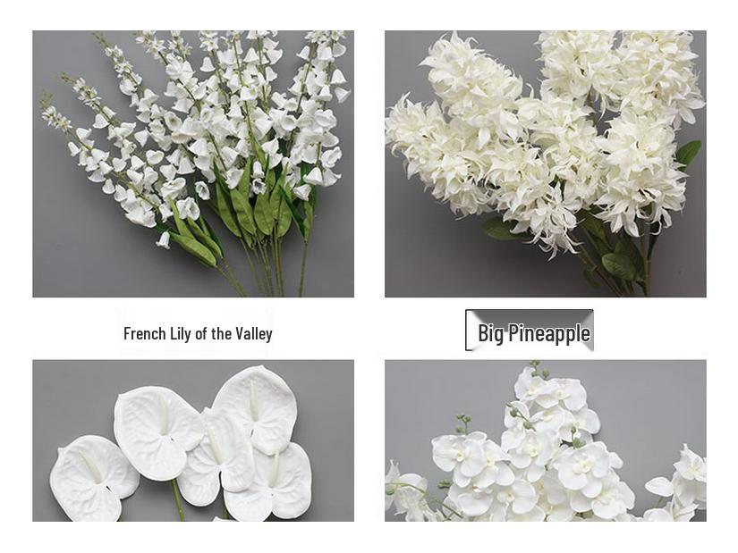 Weiße Blumendekoration für Hochzeiten Künstliche Straußornamente und Bogen-Requisiten